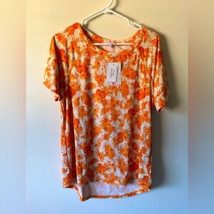 LuLaRoe Floral Orange Women's Top